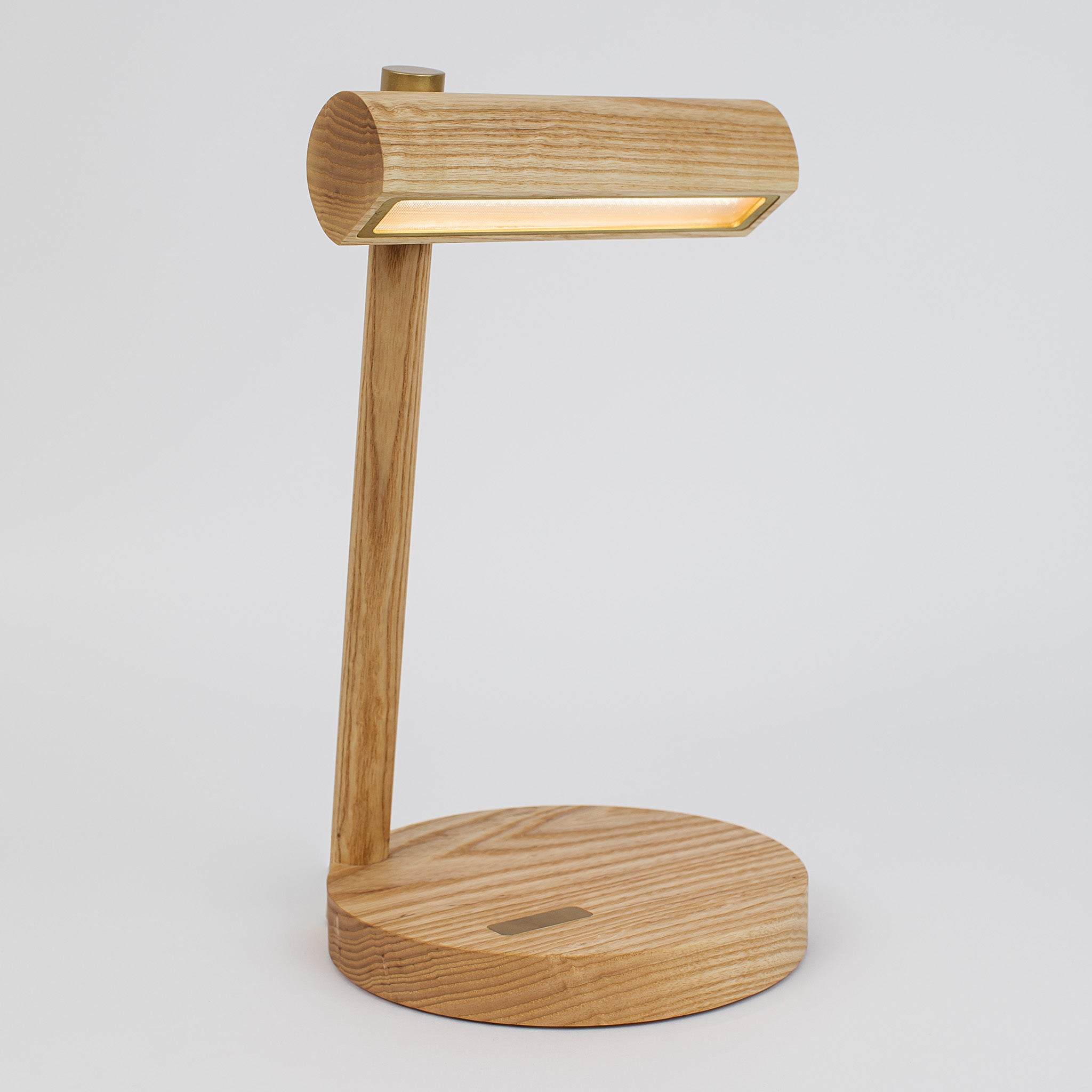 Solid natural ash hardwood small table lamp -ash