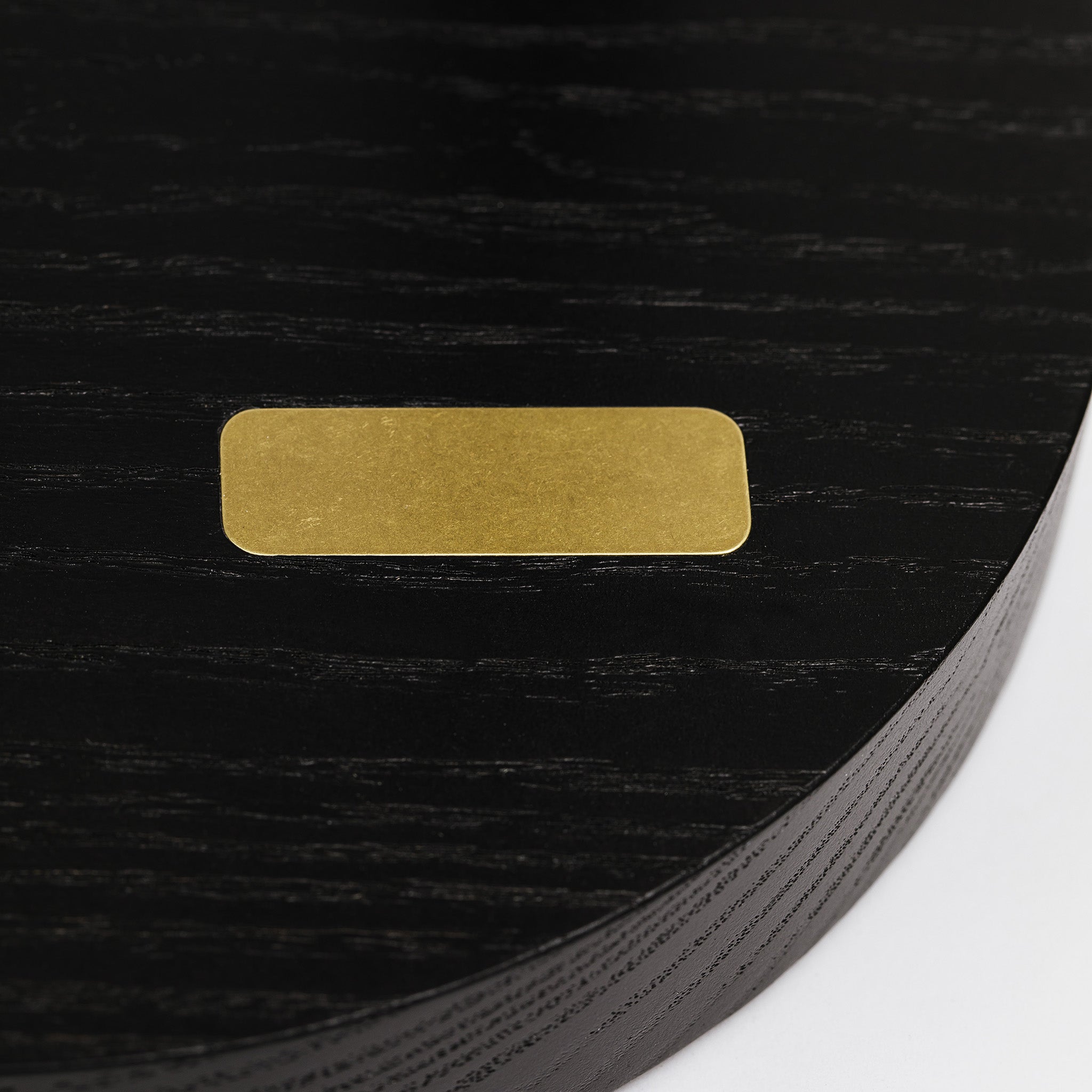 Brushed brass touch pad for dimming and switching on off -black ash