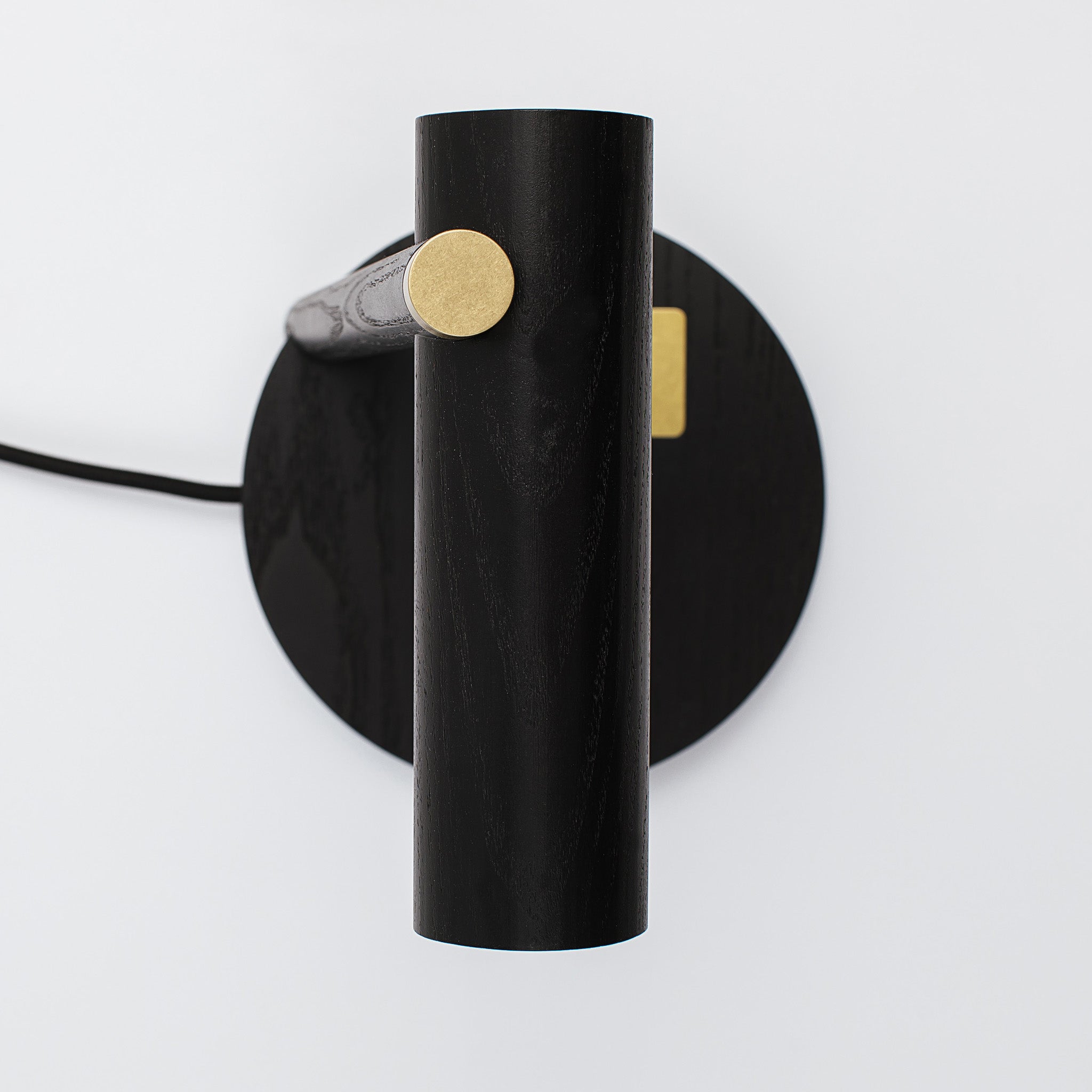 Clean and minimally designed solid wood office lamp -black ash