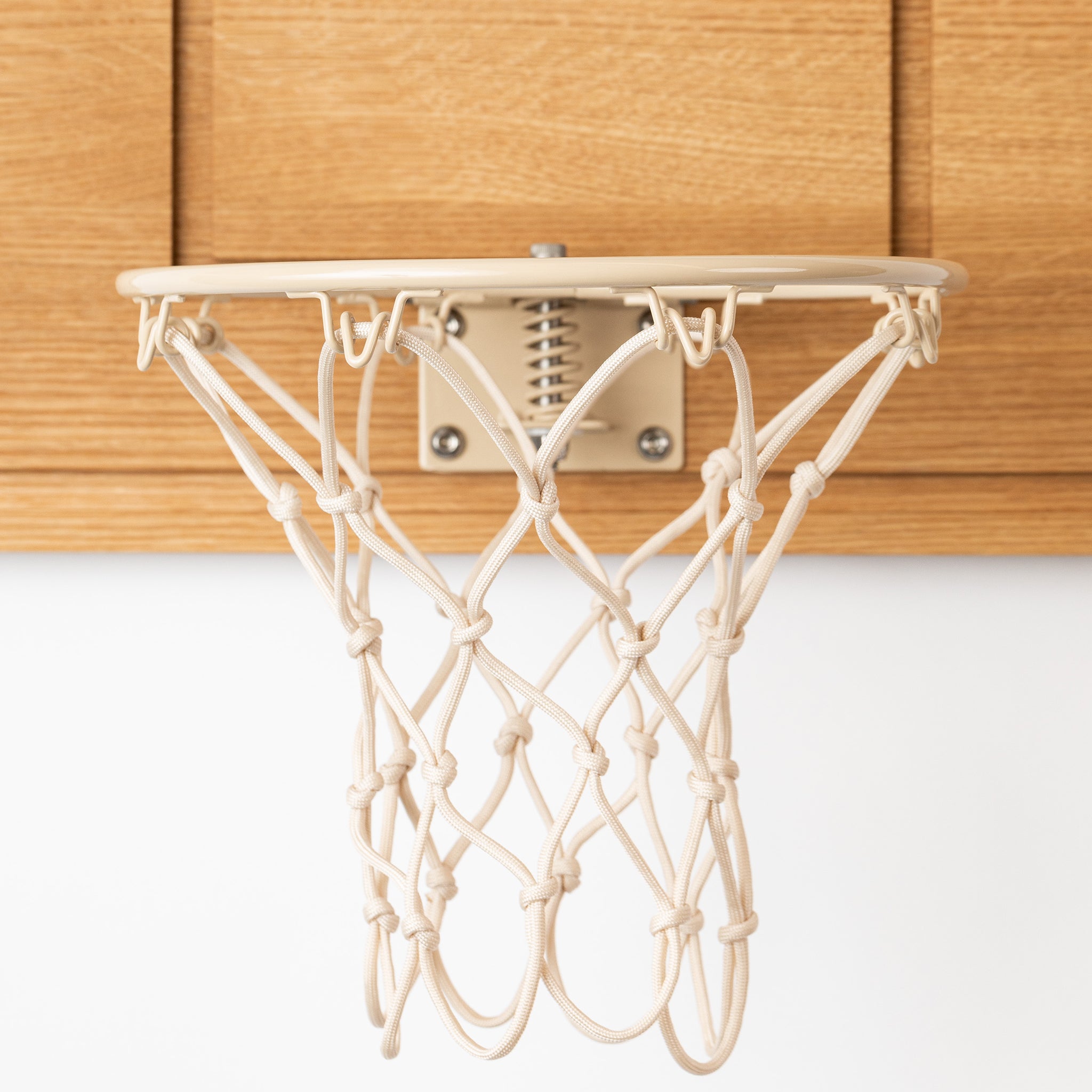 White oak mini hoop with hand made paracord net mesh