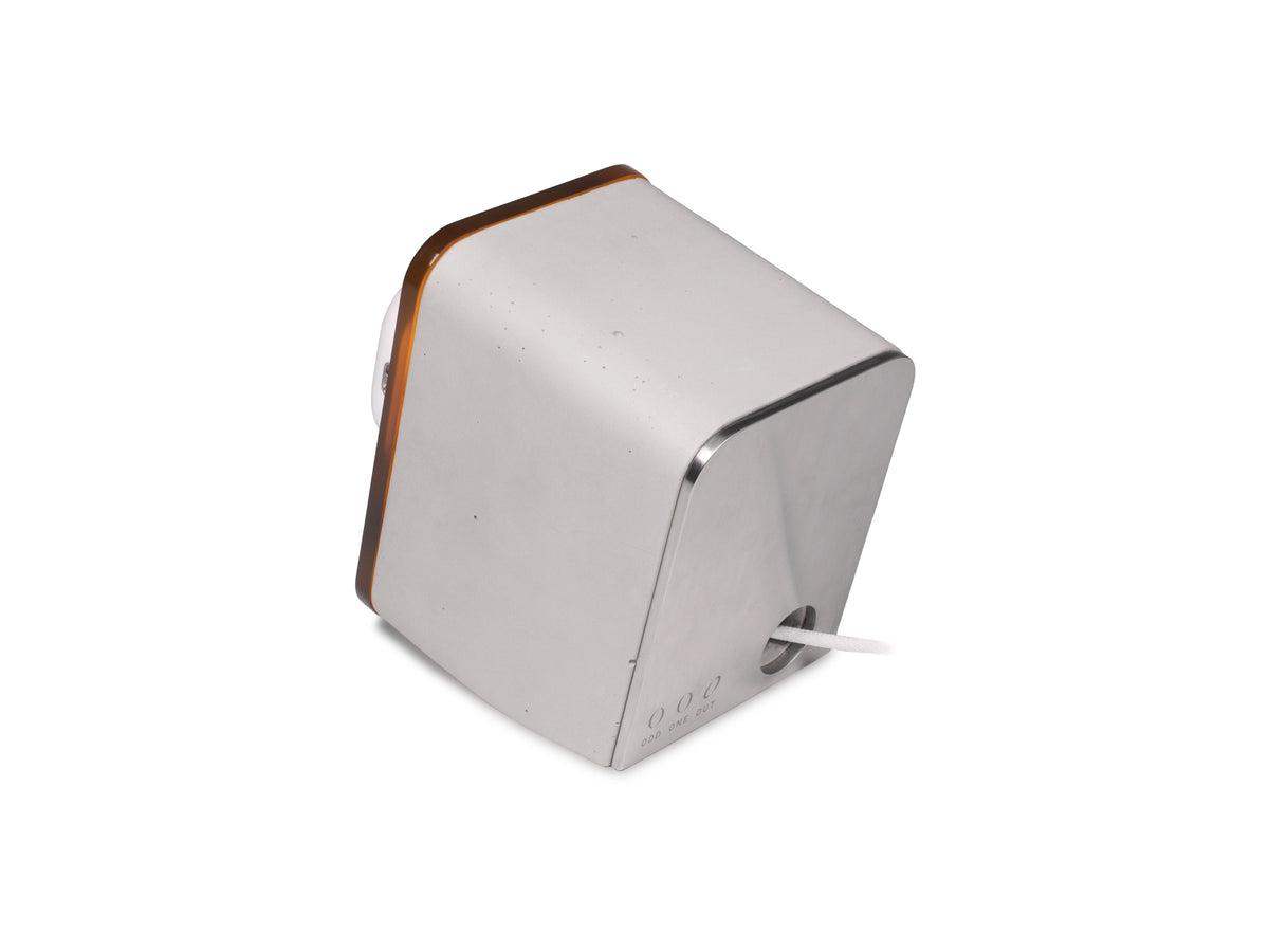 Tortoiseshell AirPod Pro Dock, with airpods, back-left view