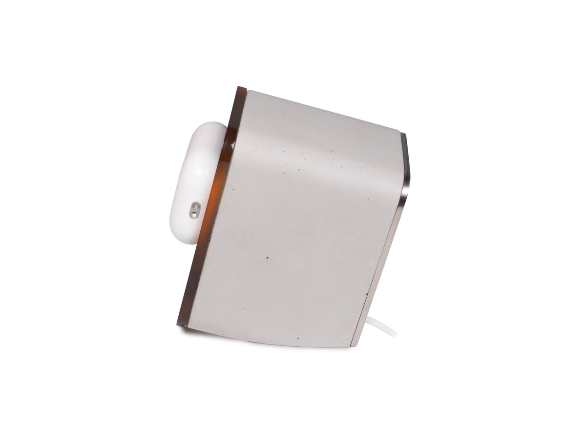 Tortoiseshell AirPod Pro Dock, with airpods, left view
