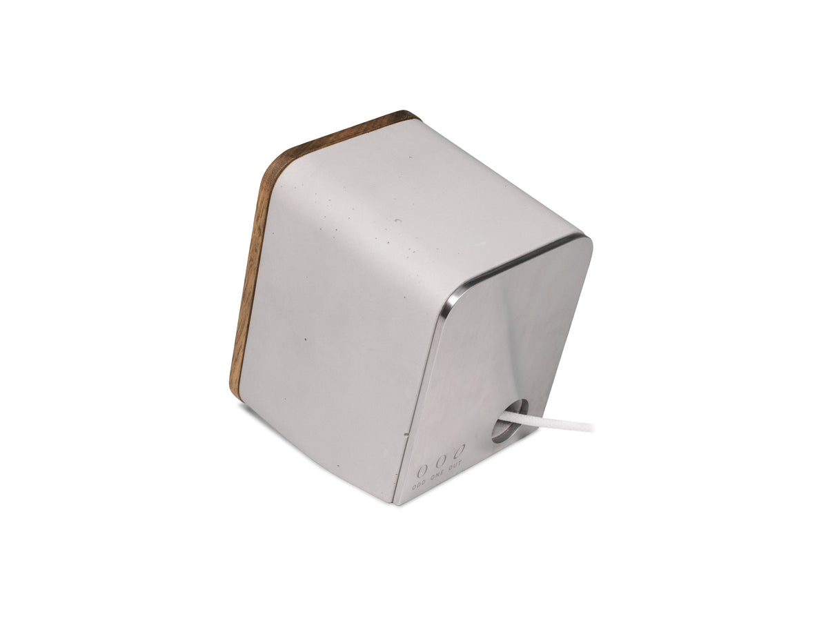 Walnut AirPod Pro Dock, object only, back-left view