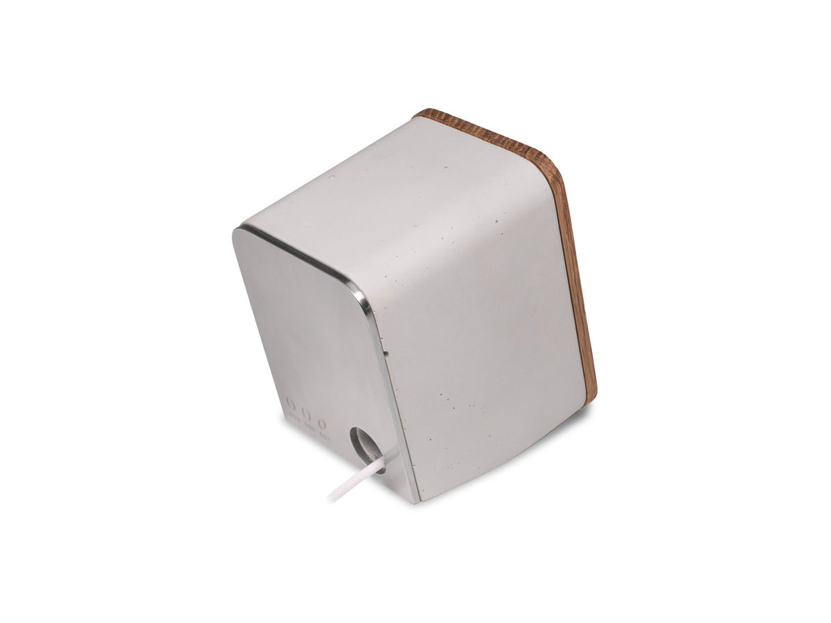White Oak AirPod Pro Dock, object only, back-right view
