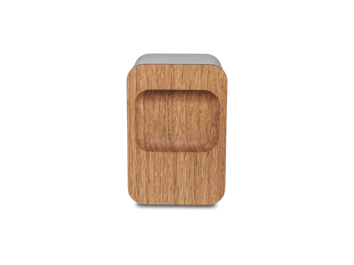 White Oak AirPod Pro Dock, charger only, front view