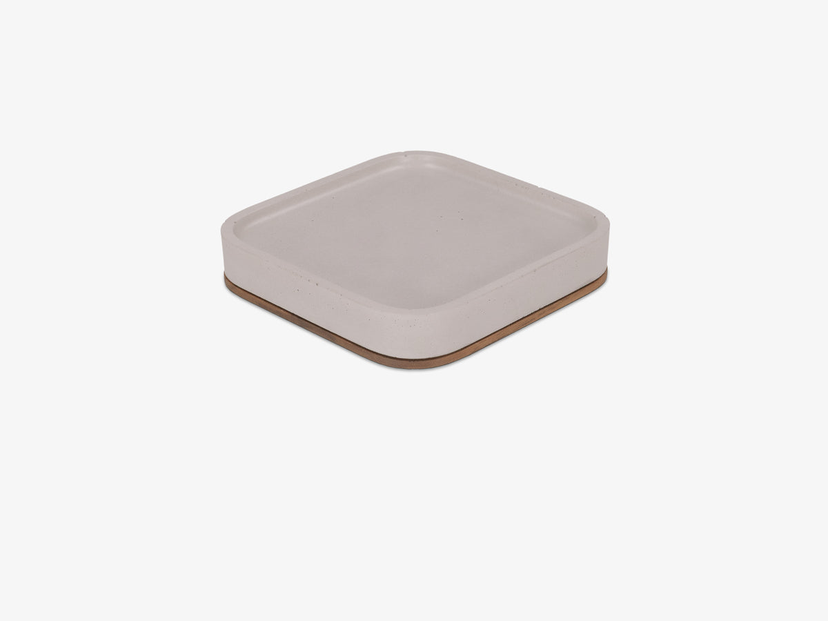 Walnut Mac Mini Tray, tray only, back-left view