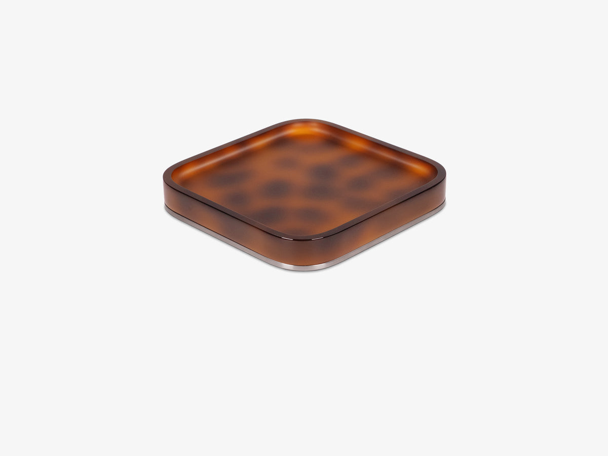 Tortoiseshell Mac Mini Tray, object only, back-left view