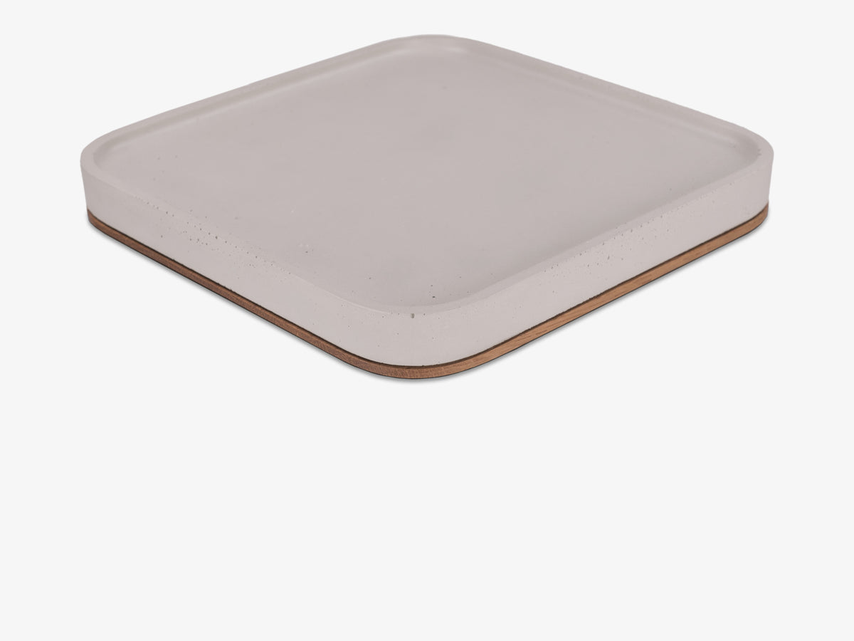White Oak Mac Studio Tray, tray only, back-left view