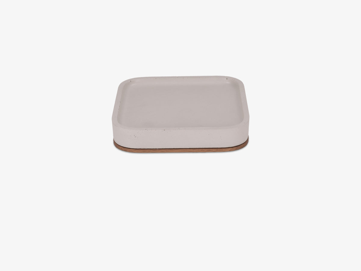White Oak Mac Mini Tray, tray only, back view
