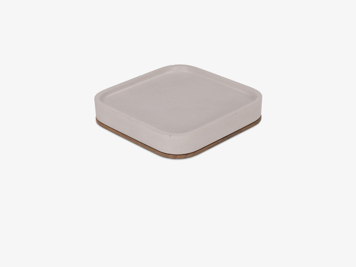 Walnut Mac Mini Tray, tray only, front-left view