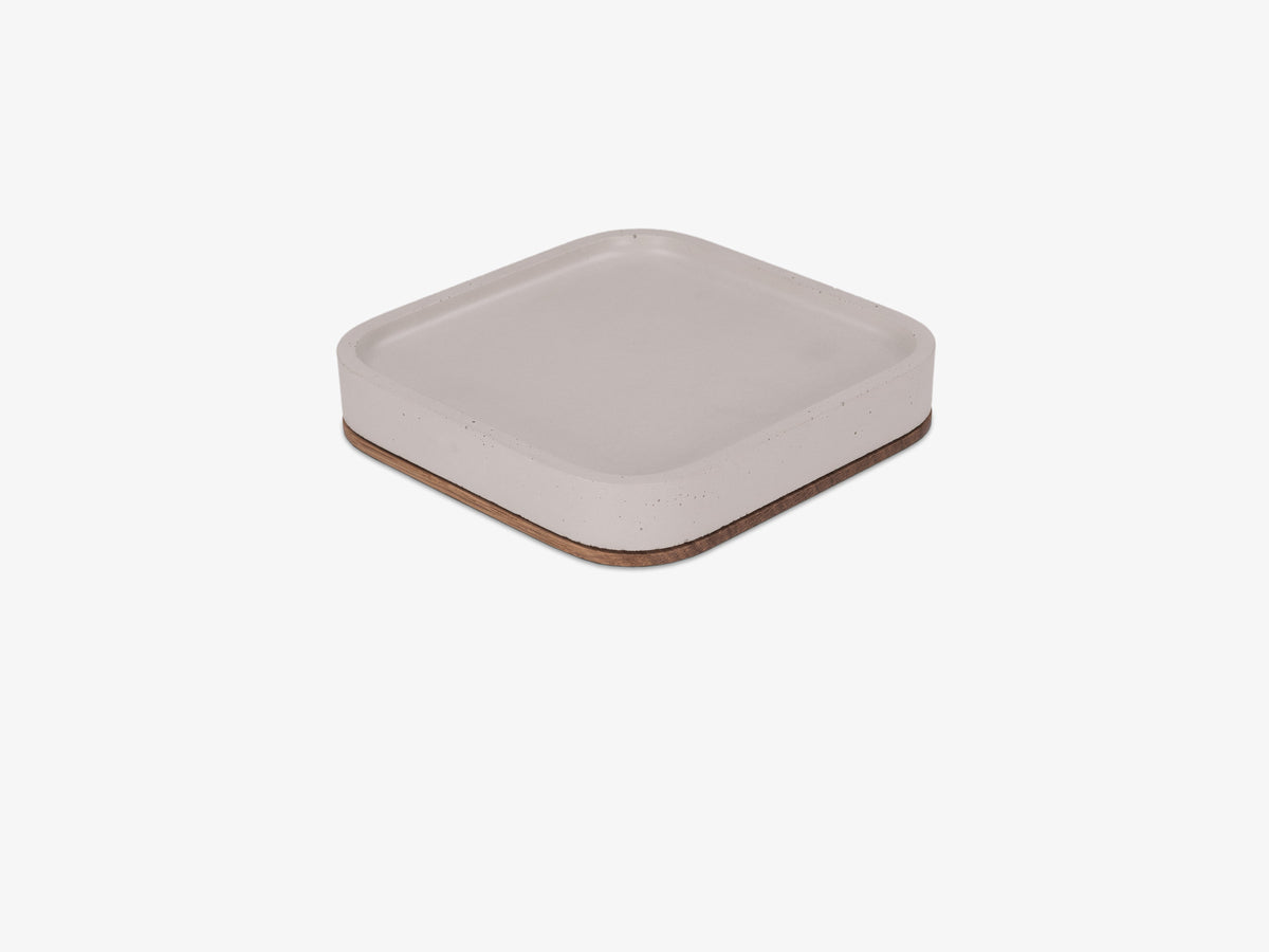 White Oak Mac Mini Tray, object only, front-left view