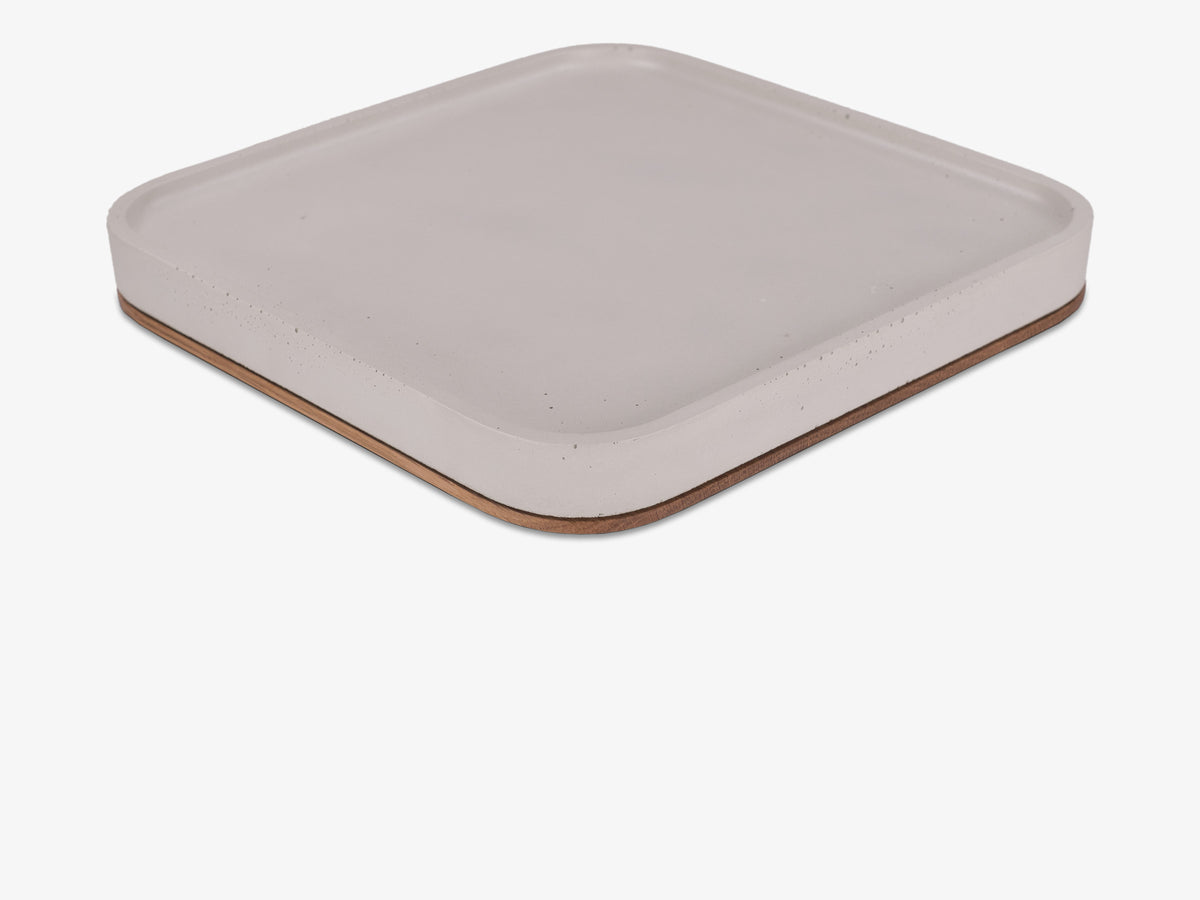White Oak Mac Studio Tray, object only, front-left view