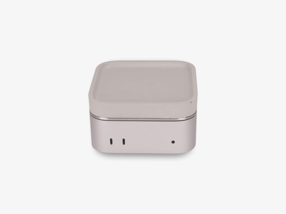 Stainless Steel Mac Mini Tray, with mac mini, front view