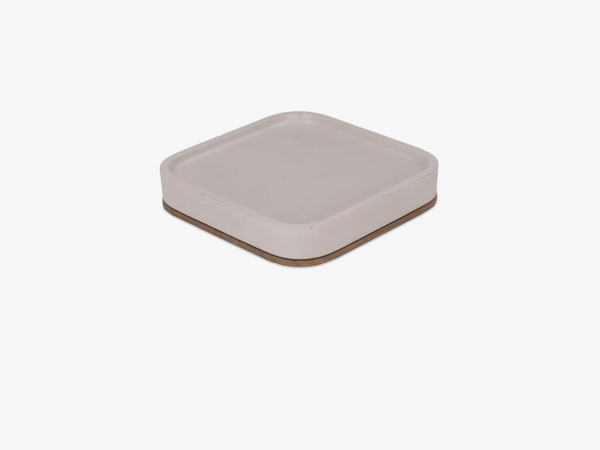 Walnut Mac Mini Tray, tray only, front-right view