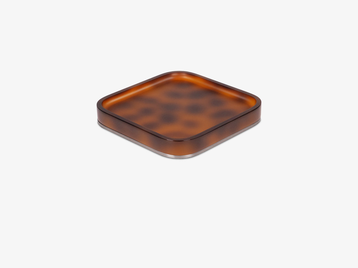 Tortoiseshell Mac Mini Tray, object only, front-right view