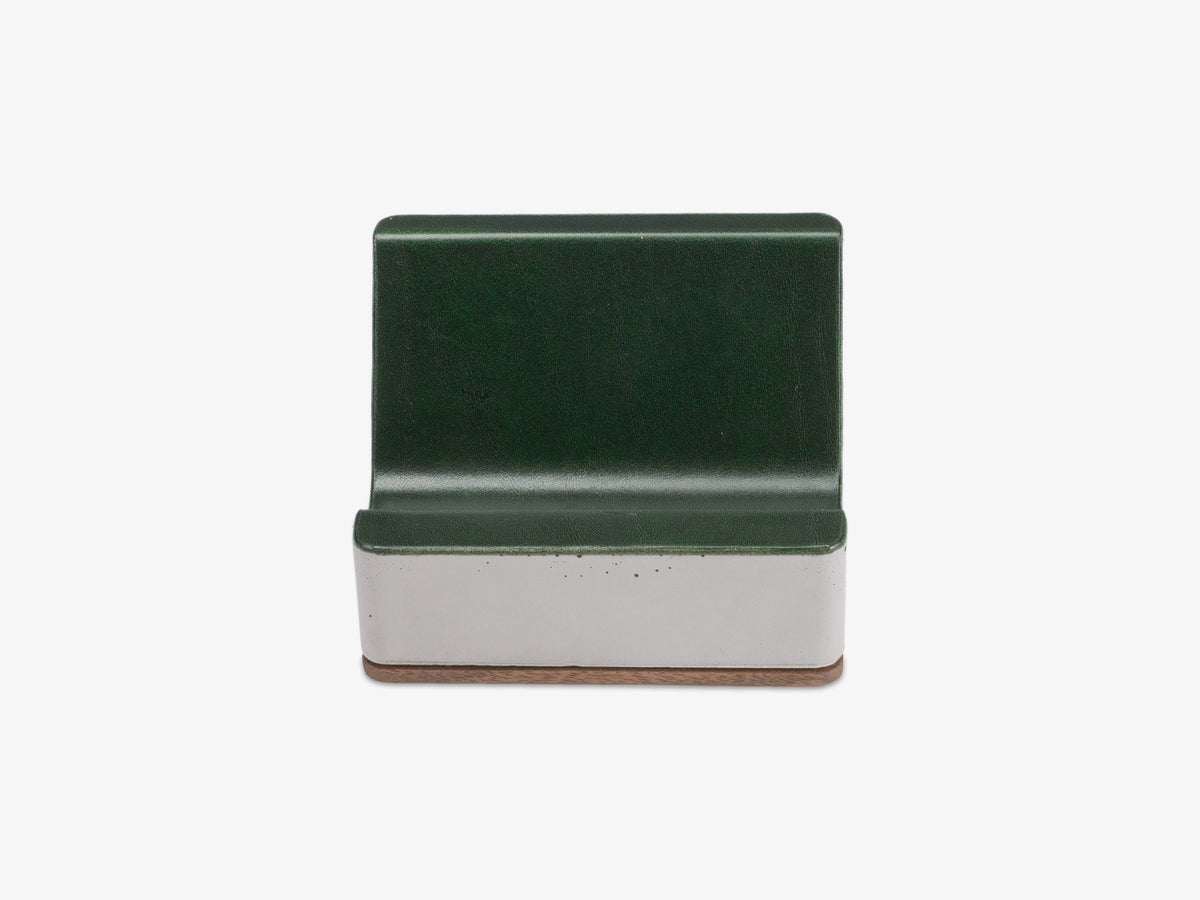 Walnut Glasses Rest, Italian Leather, rest only, front view