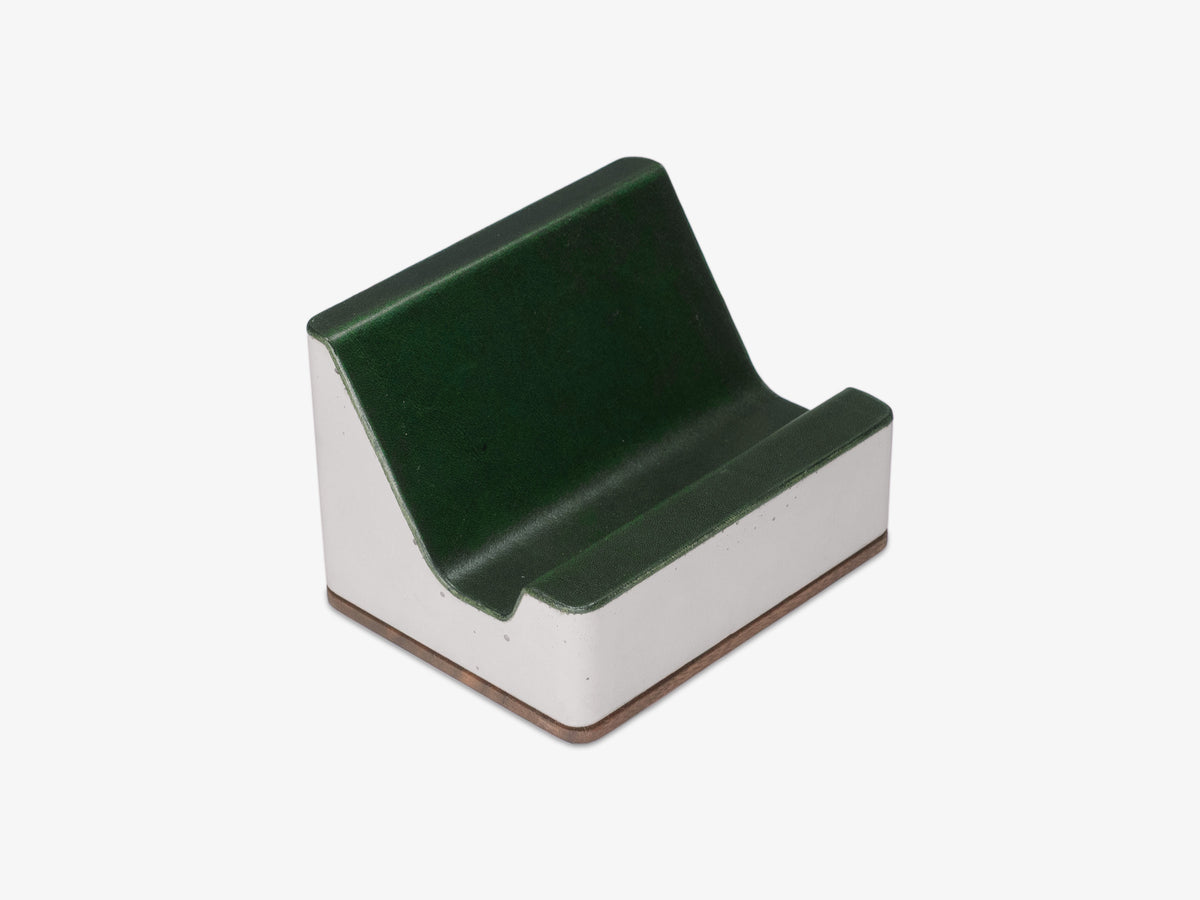 Walnut Glasses Rest, Italian Leather, object only, front-right view