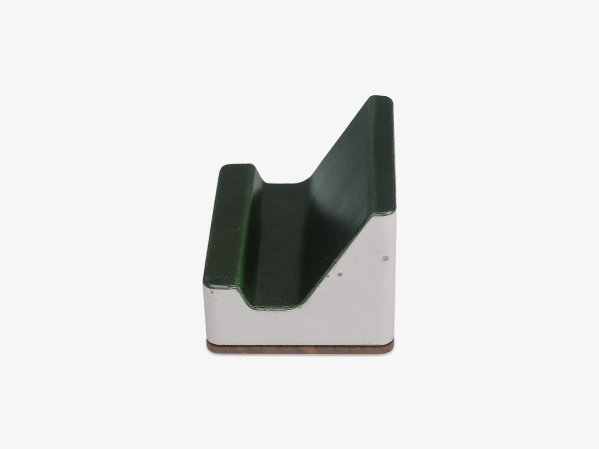 Walnut Glasses Rest, Italian Leather, rest only, left view