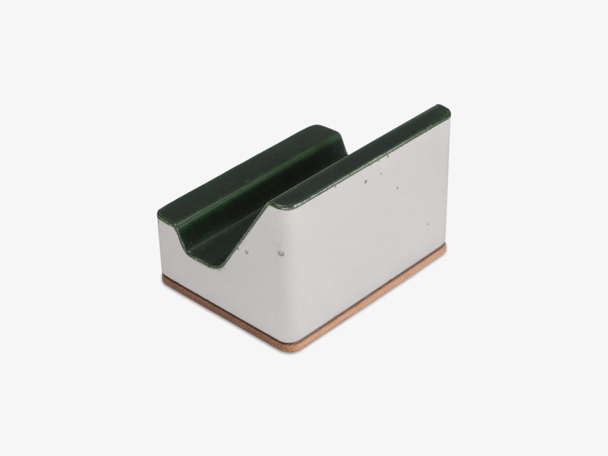 White Oak Glasses Rest, Italian Leather, rest only, back-left view