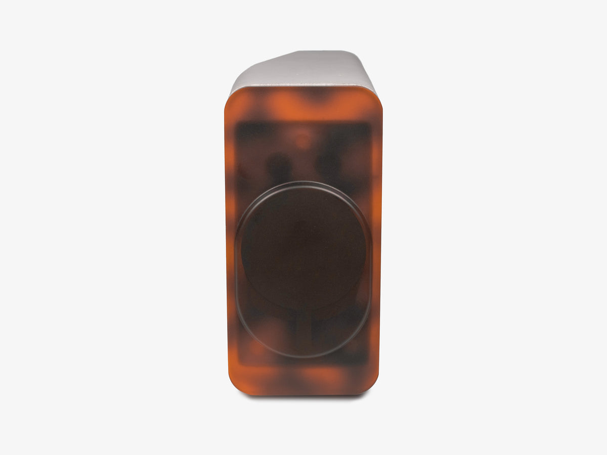 Tortoiseshell iPhone Dock, upright, charger only, front view