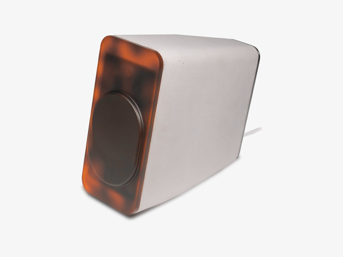 Tortoiseshell iPhone Dock, object only, front-left view