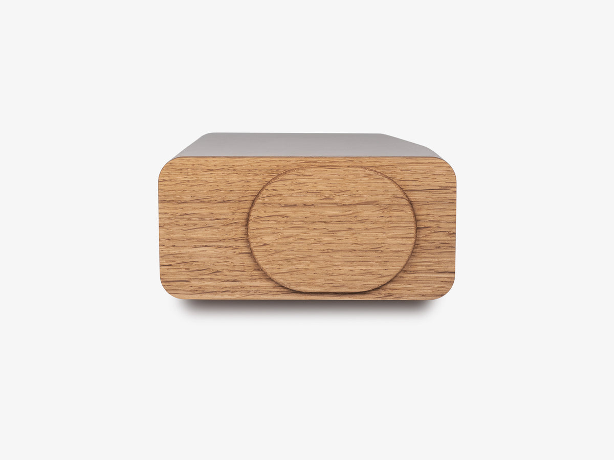 White Oak iPhone Dock, object only, front view