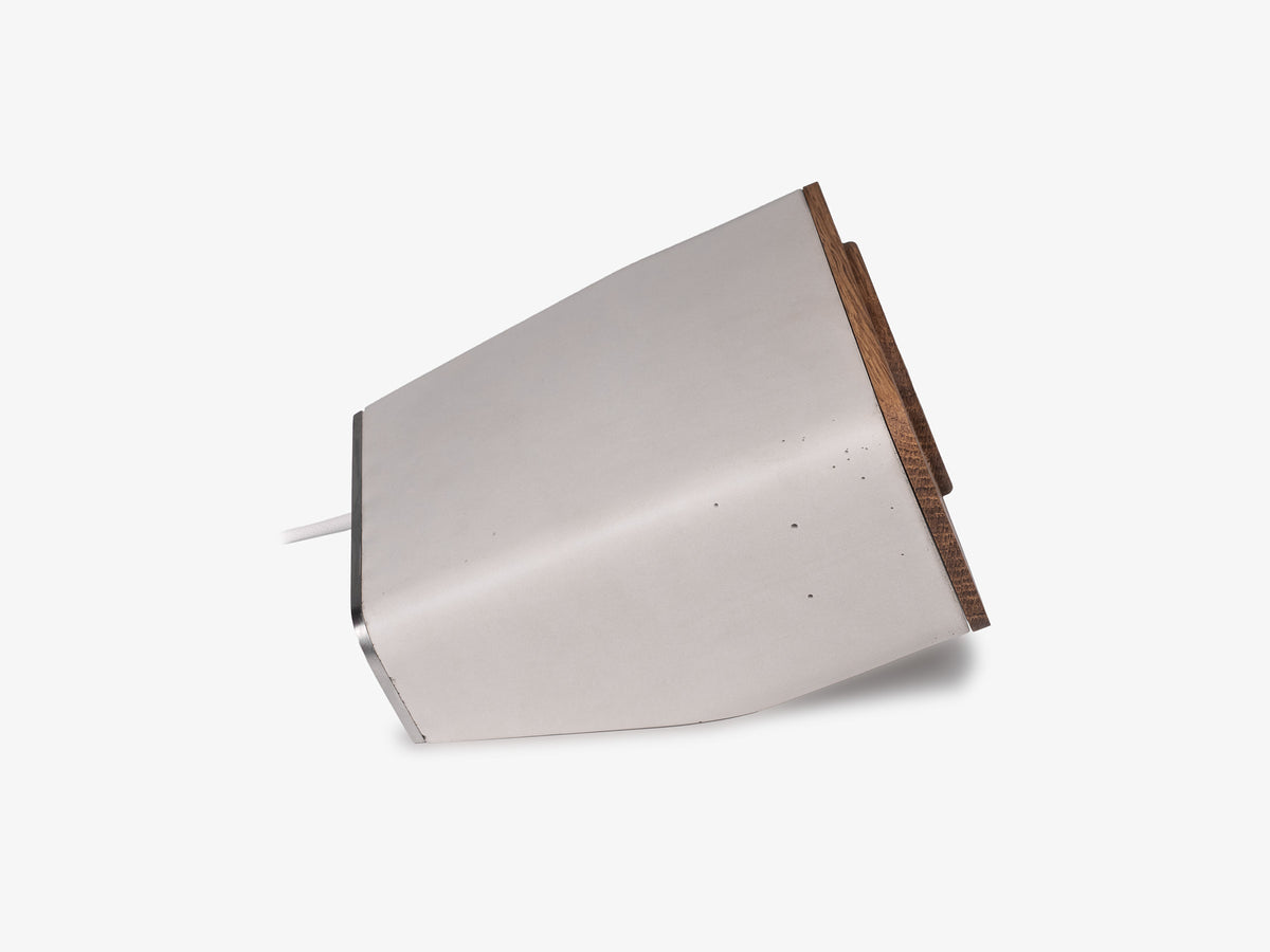 White Oak iPhone Dock, standby, charger only, right view