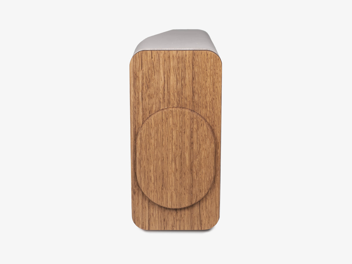 White Oak iPhone Dock, object only, front view