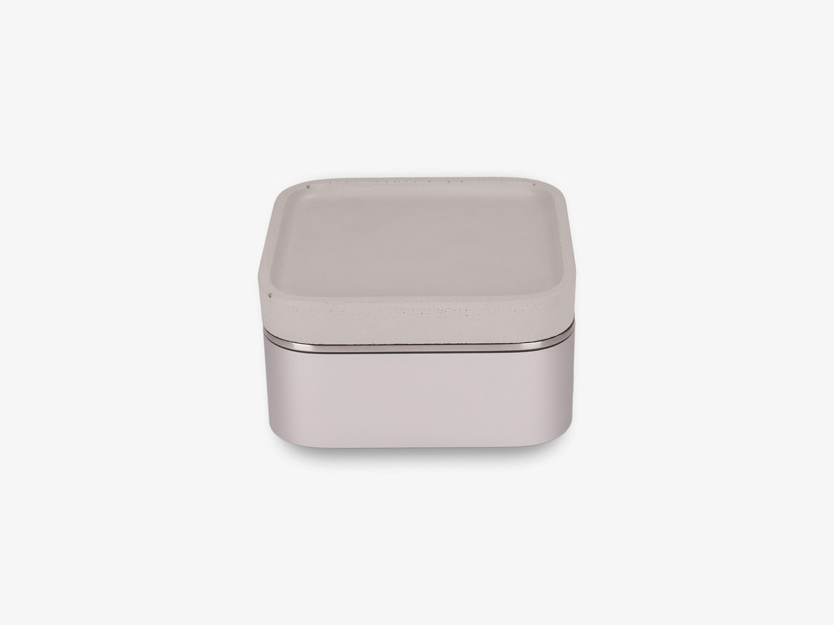 Stainless Steel Mac Mini Tray, with mac mini, left view