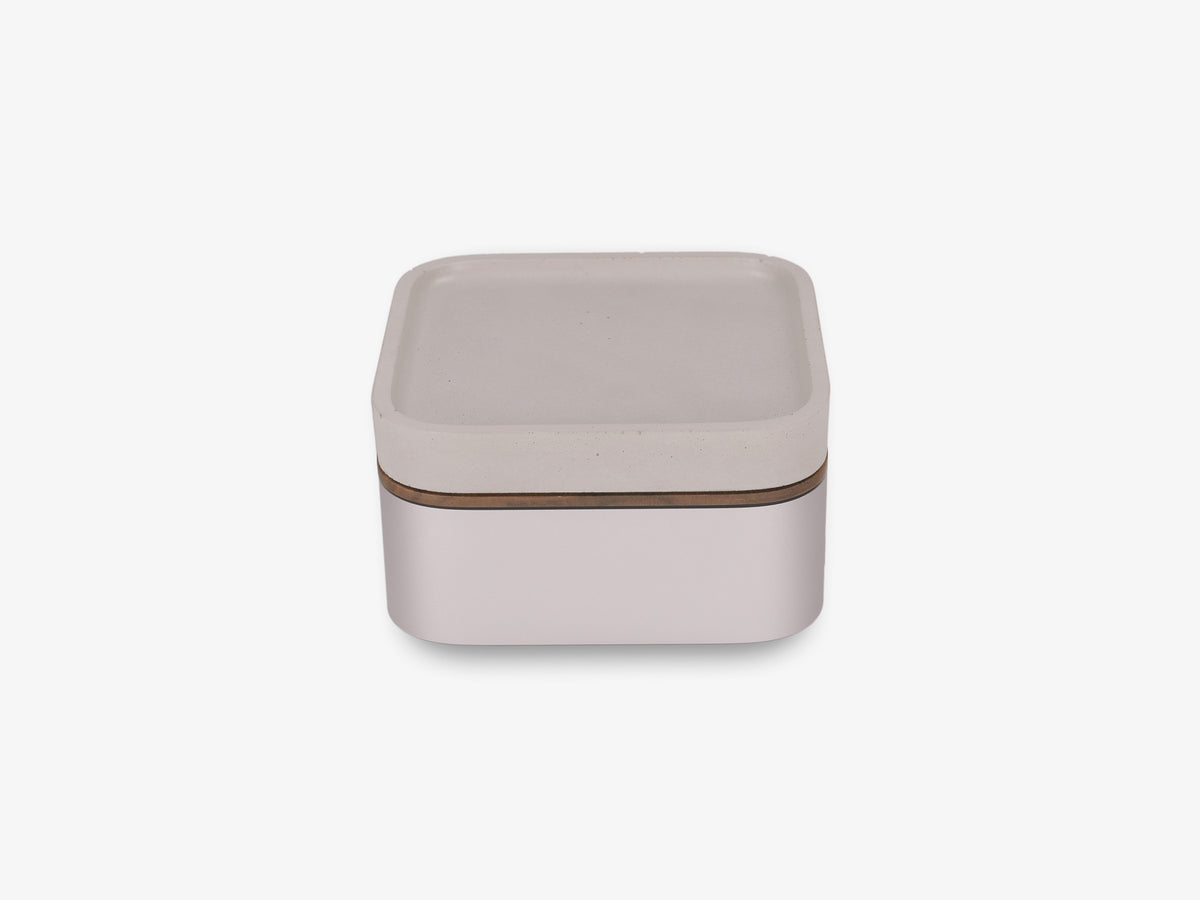 Walnut Mac Mini Tray, with mac mini, left view