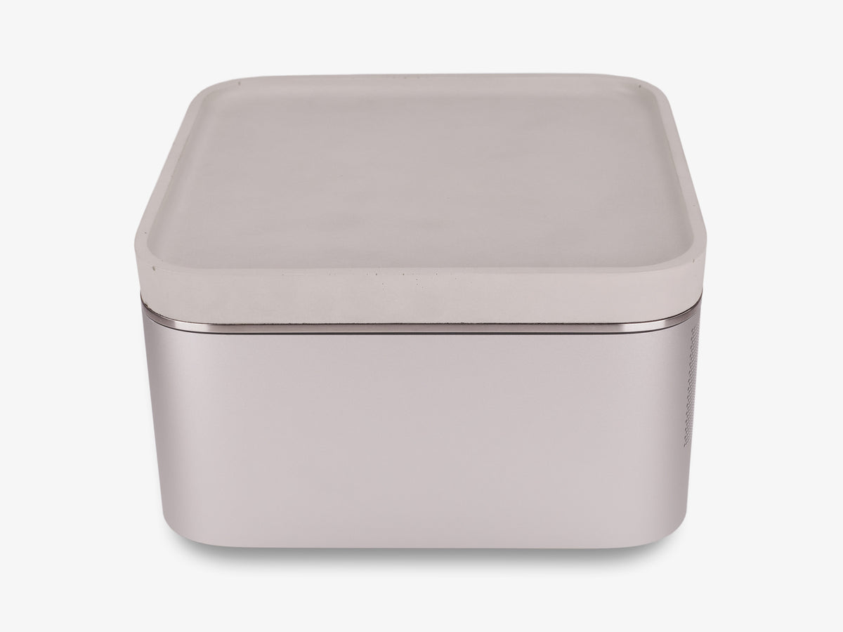 Stainless Steel Mac Studio Tray, in use, left view