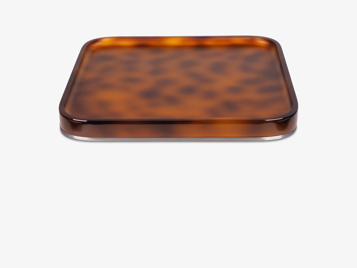 Tortoiseshell Mac Studio Tray, object only, left view