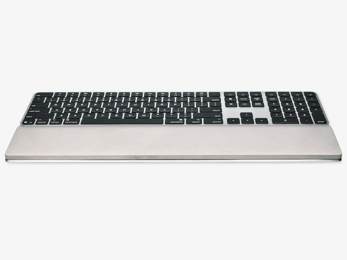 Concrete Numeric Keyboard Tray, in use, front view