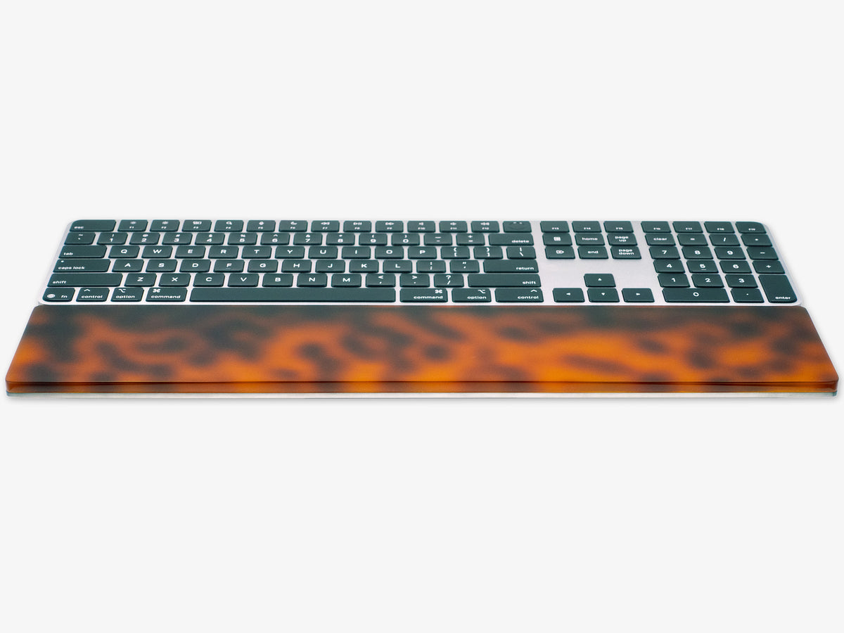 Tortoiseshell Numeric Keyboard Tray, with keyboard, front view