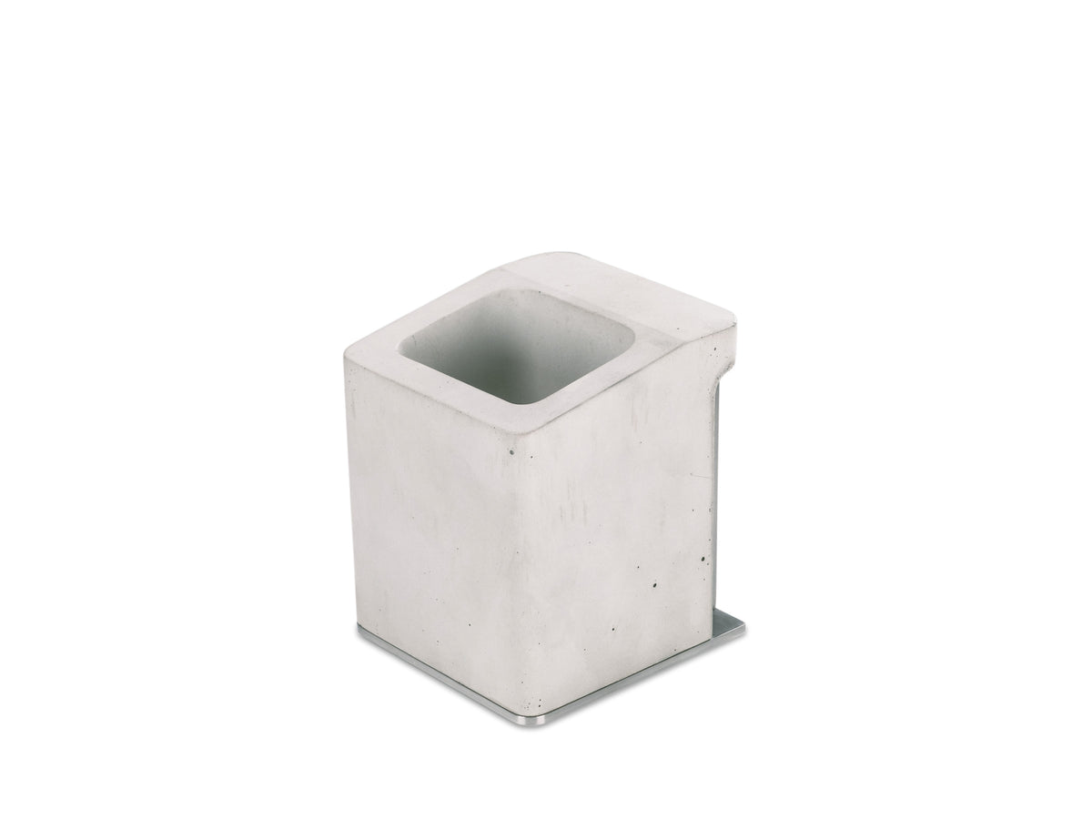 Stainless Steel Pen Cup, holder only, front-left view