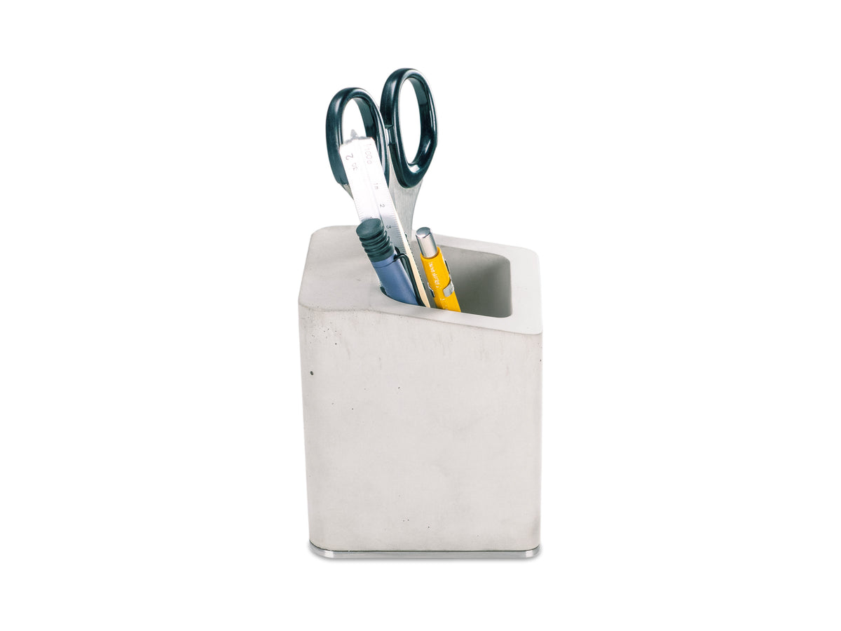 Stainless Steel Pen Cup, with pencils, right view