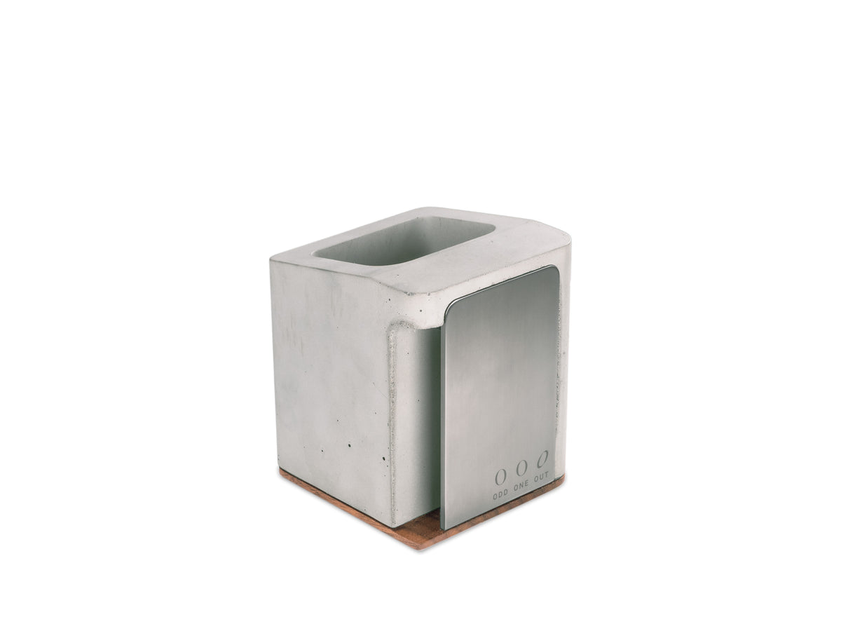 Walnut Pen Cup, holder only, back-left view