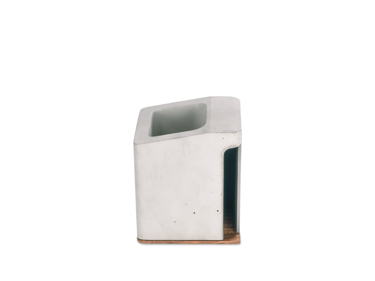 Walnut Pen Cup, object only, left view