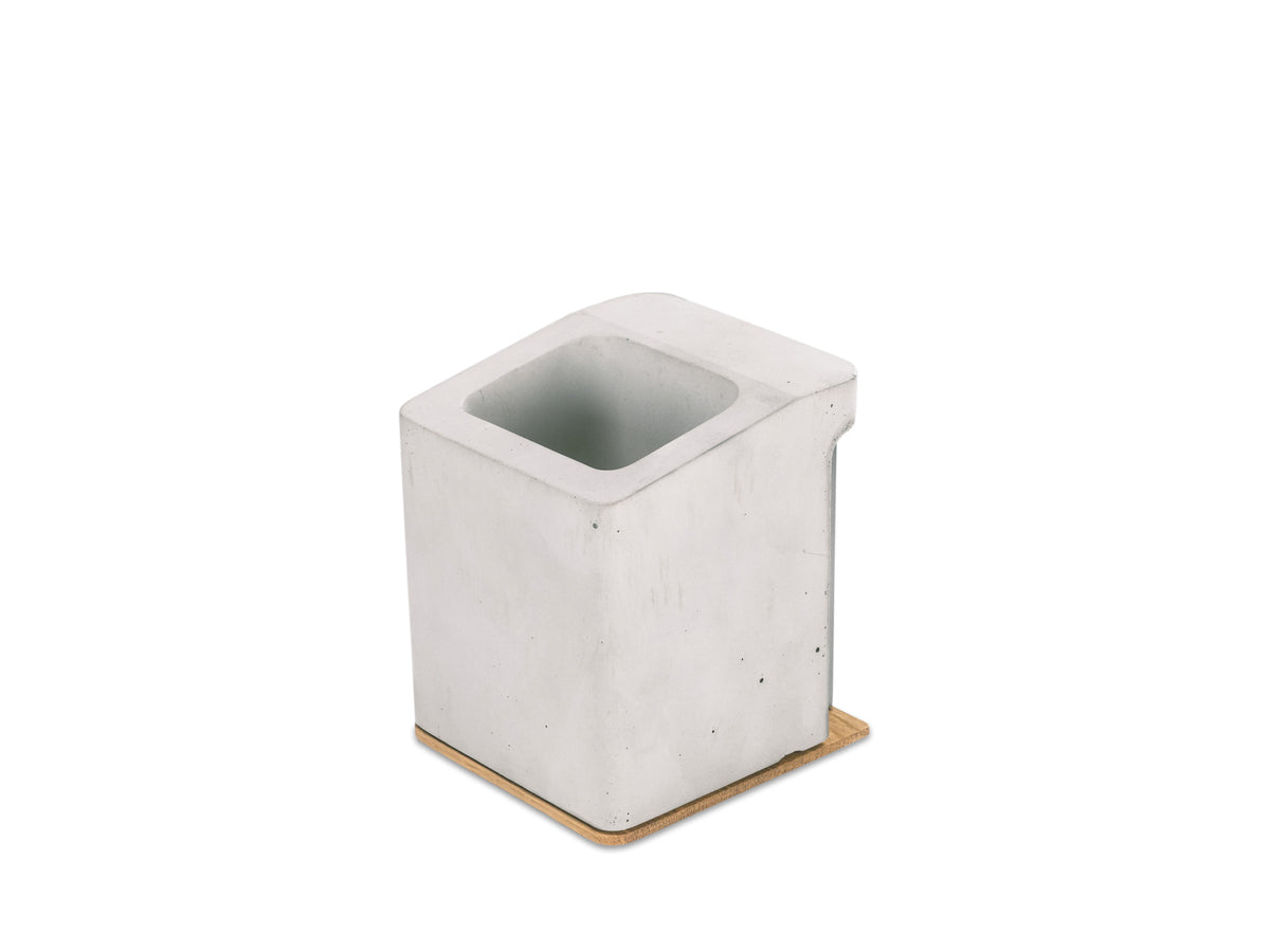 White Oak Pen Cup, holder only, front-left view