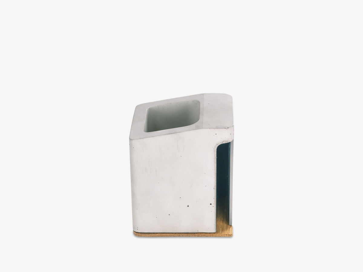 White Oak Pen Cup, holder only, left view