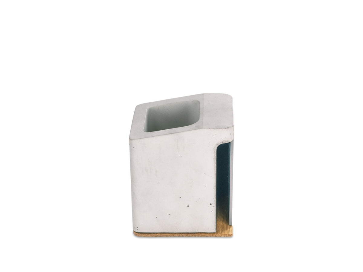White Oak Pen Cup, holder only, left view