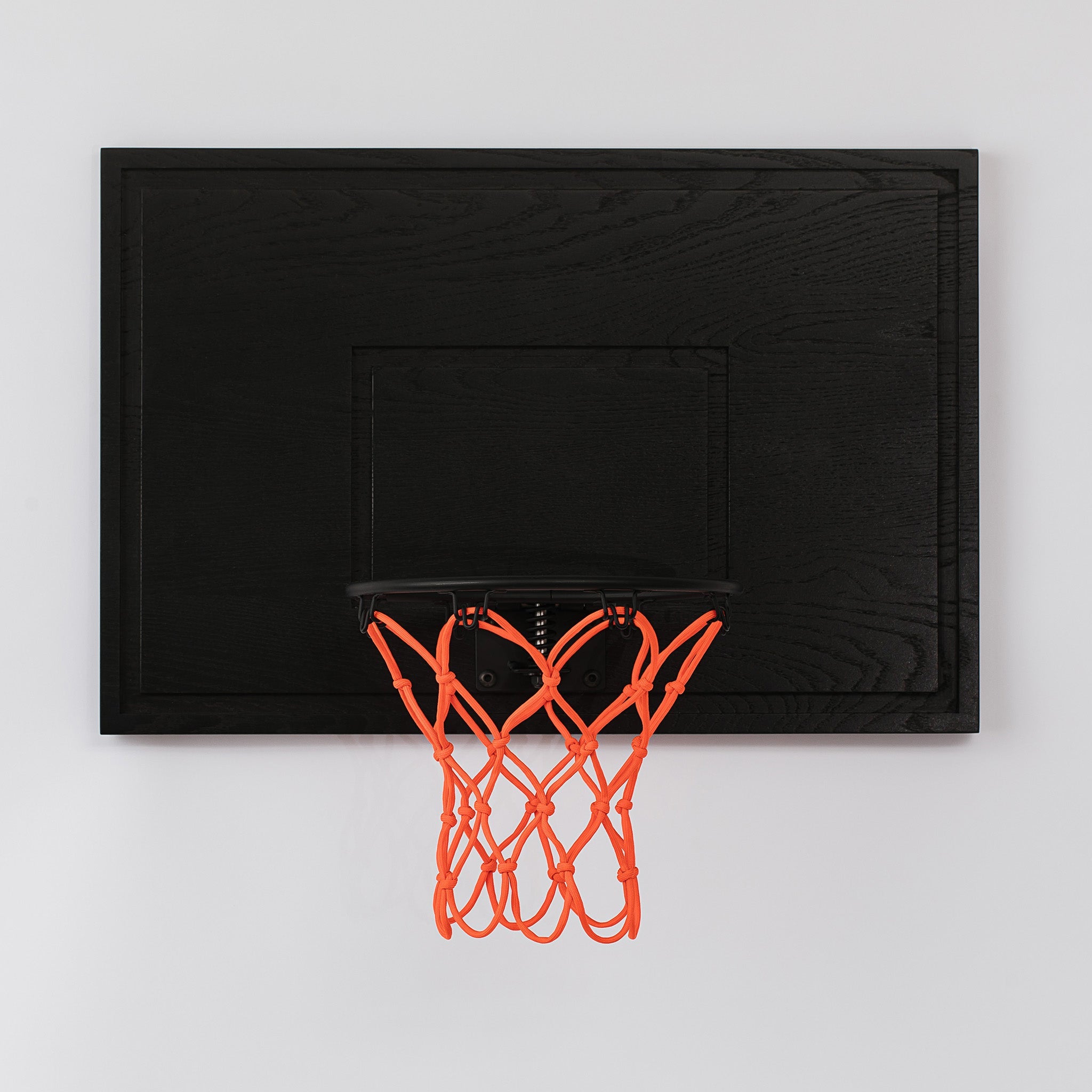 Wall mounted mini basketball hoop with black rubber odd one out mini basketball -black ash