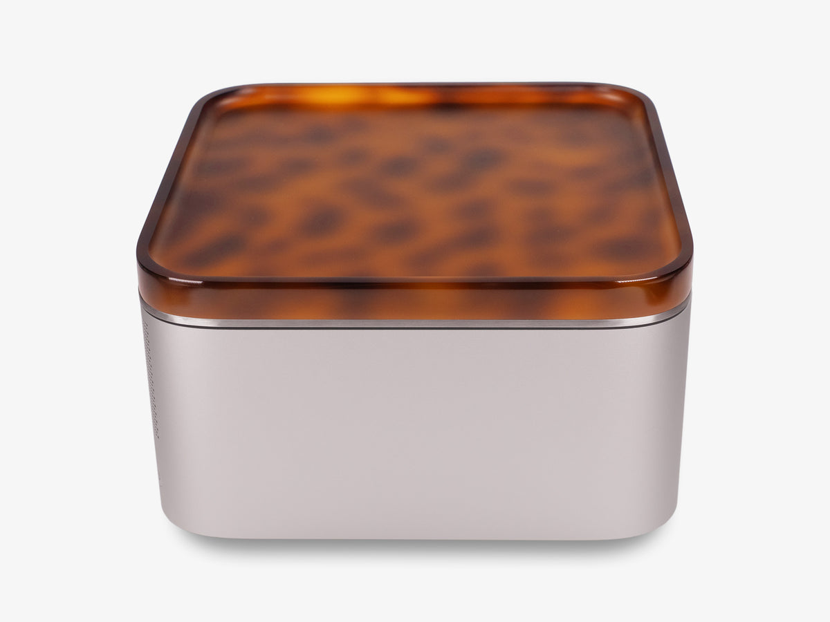 Tortoiseshell Mac Studio Tray, in use, right view
