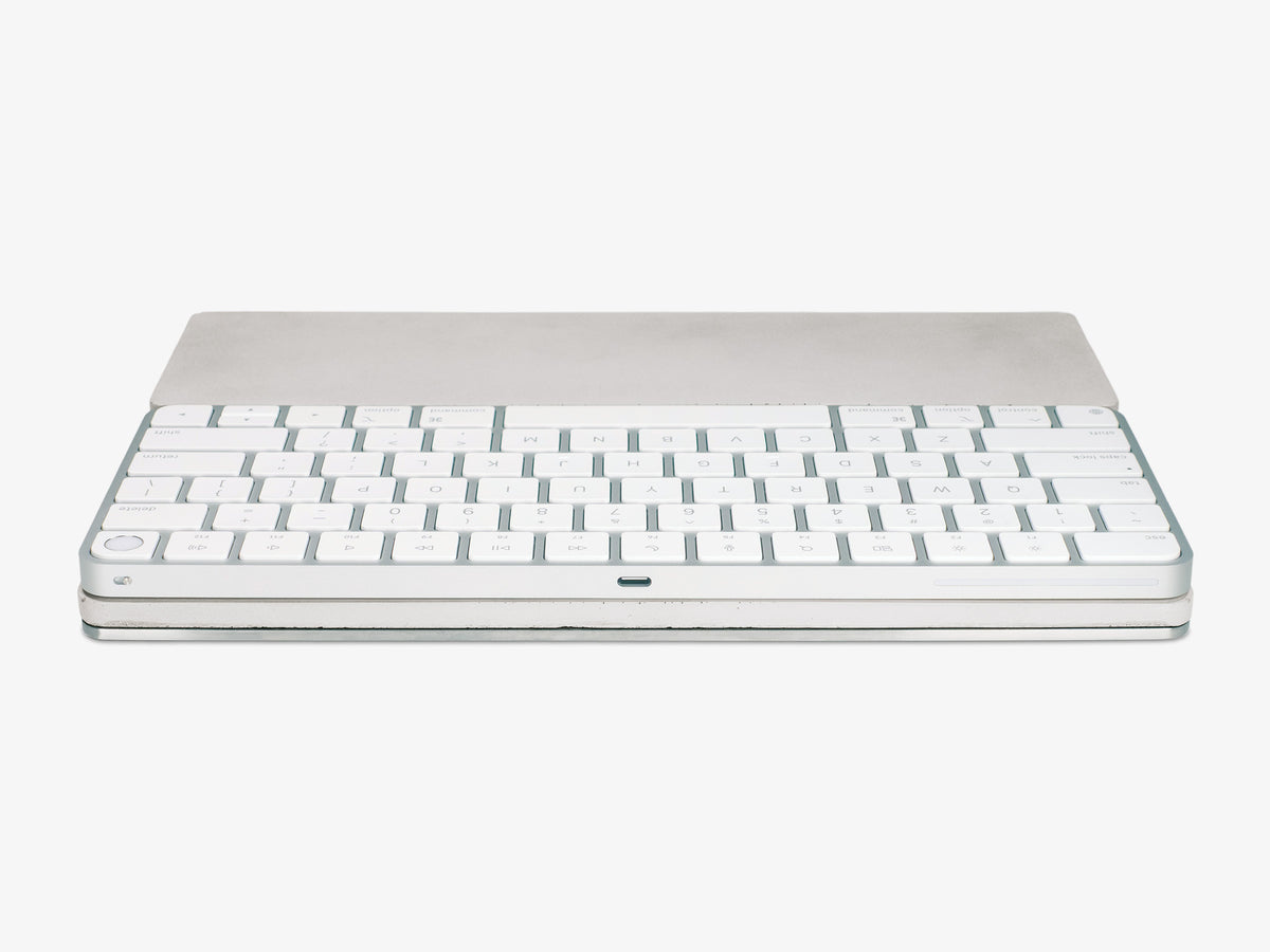 Concrete Standard Keyboard Tray, with keyboard, back view