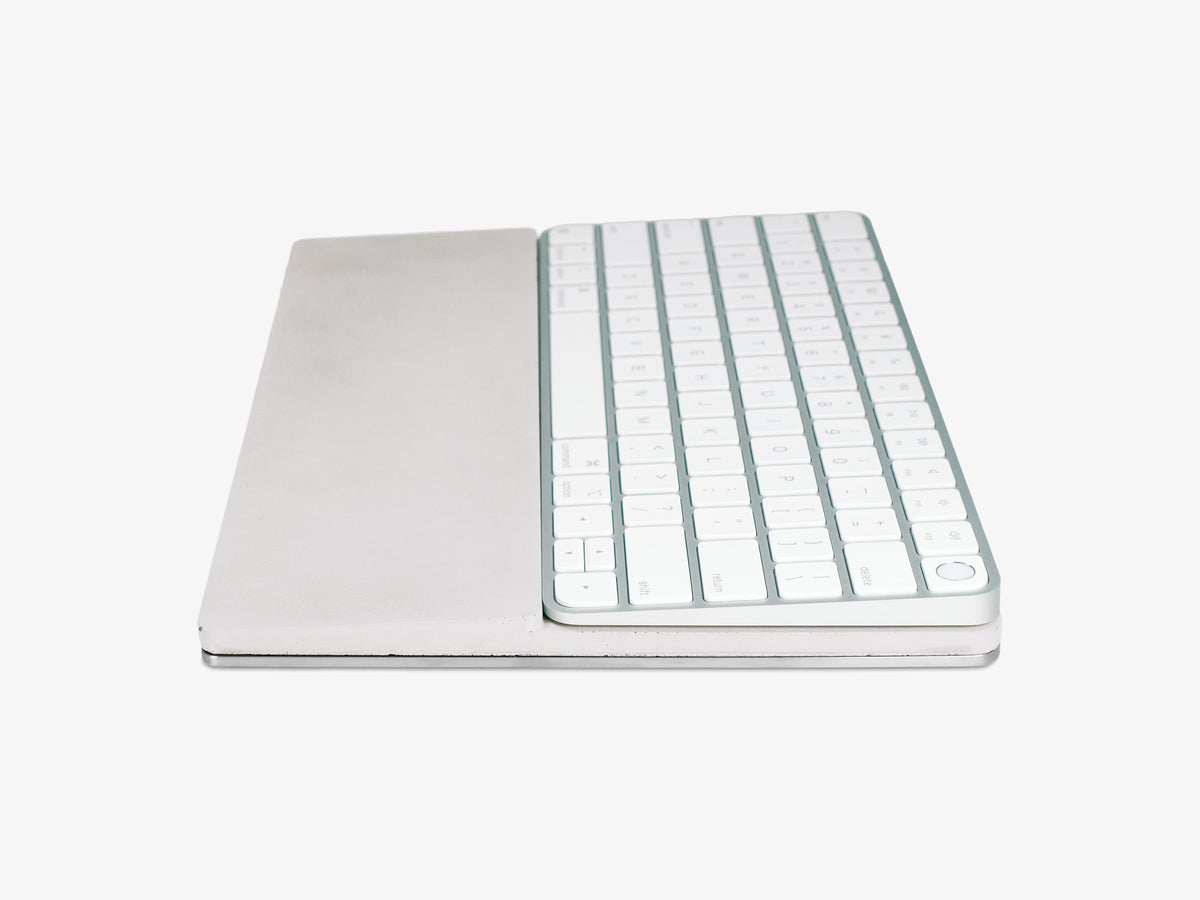 Concrete Standard Keyboard Tray, in use, left view