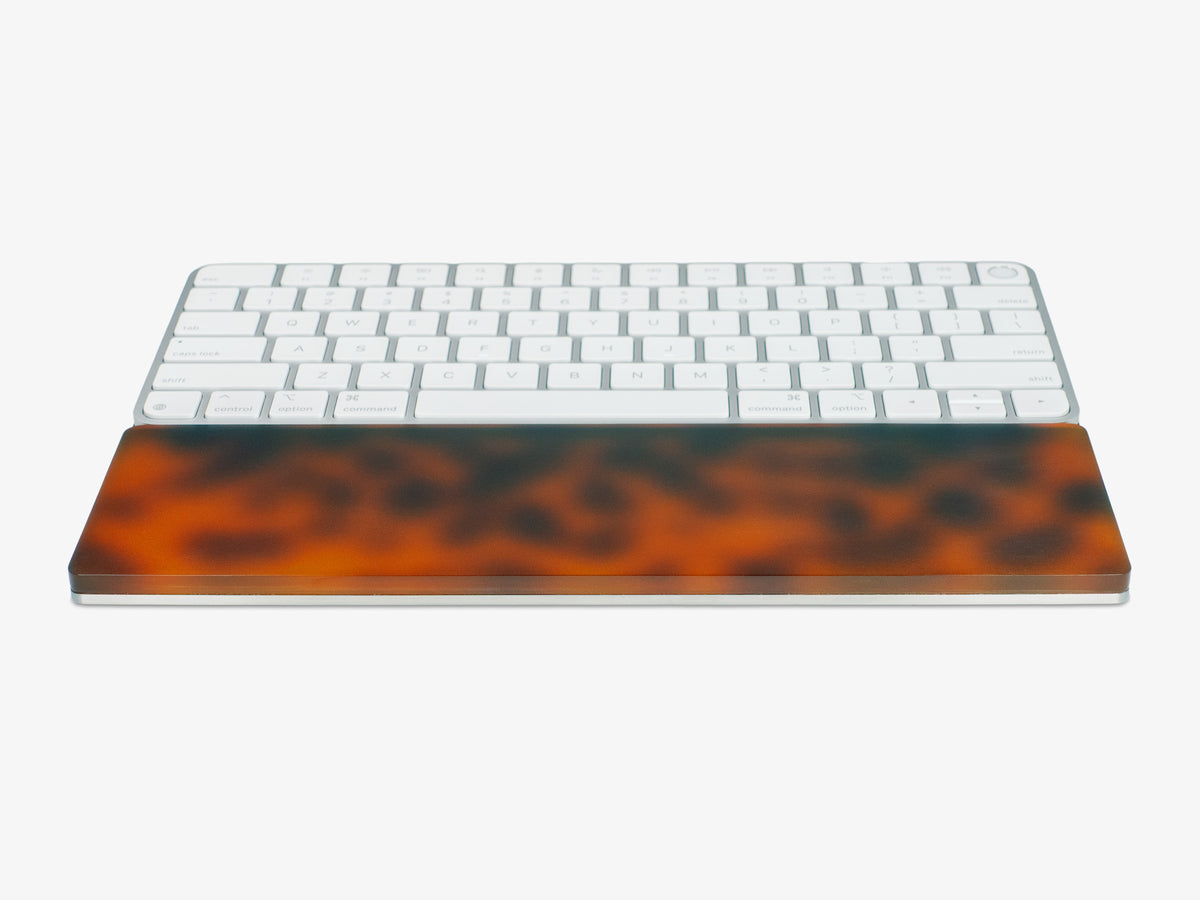 Tortoiseshell Standard Keyboard Tray, in use, front view