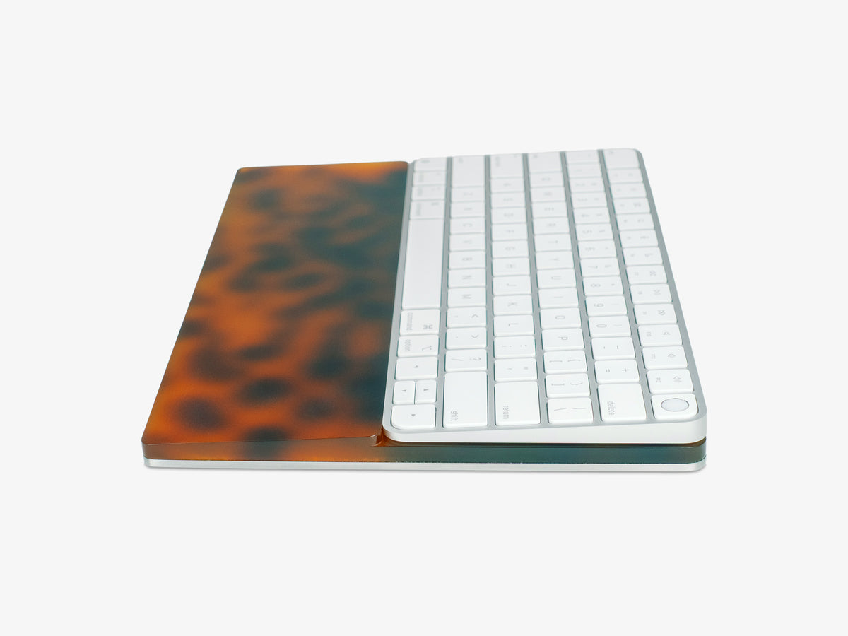 Tortoiseshell Standard Keyboard Tray, in use, left view