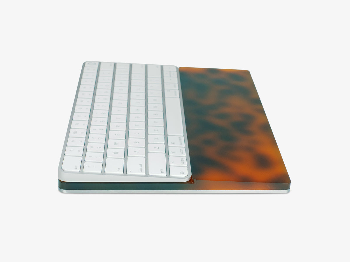 Tortoiseshell Standard Keyboard Tray, with keyboard, right view
