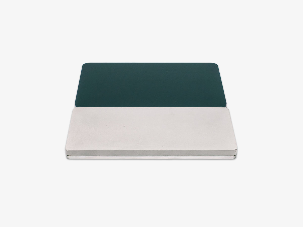 Concrete Trackpad Tray, in use, front view