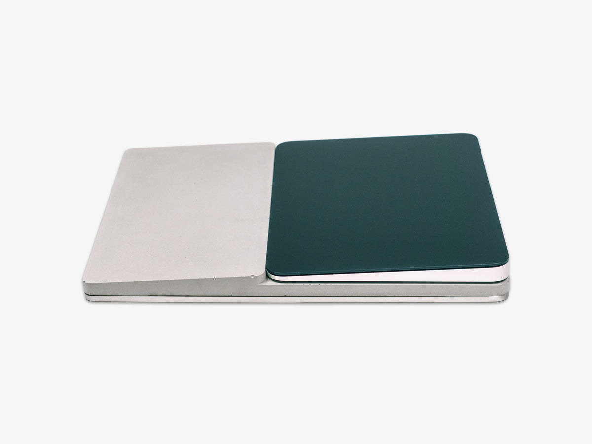 Concrete Trackpad Tray, with trackpad, left view